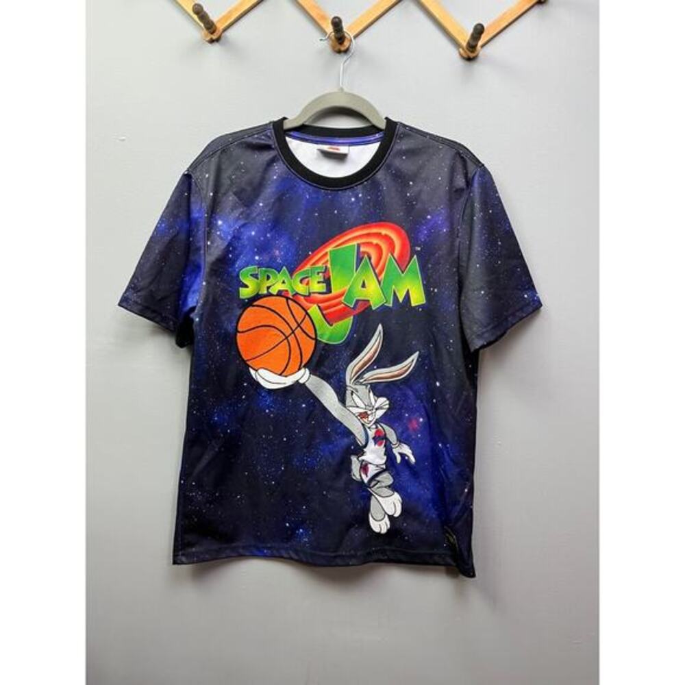 Space Jam‎ short sleeve embroidered graphic shirt Large